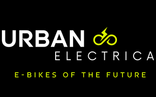 Urban Electrica logo with tagline 'E-bikes of the Future' on a black background