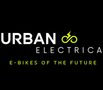 Urban Electrica logo with slogan 'E-bikes of the Future' on a black background