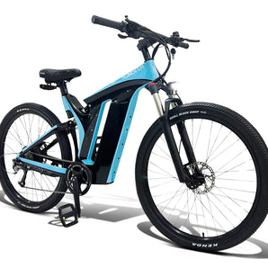 Rundeer Starry Sky UD Carbon Fiber Electric Bike with aluminum suspension frame, designed for eco-friendly commuting and easy rides.