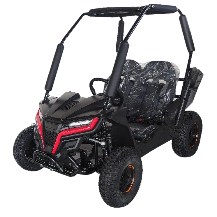 TrailMaster Cheetah i6 Electric Kids Go Kart, 48v 650w in black, suitable for ages 4-9, featuring a sturdy frame and durable wheels.