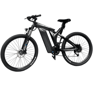 Rundeer Starry Sky 3K Carbon Fiber Electric Bike with Aluminum Frame Suspension, eco-friendly eBike for smooth and easy commuting.
