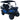 Blue TrailMaster TBM X4 electric golf cart with 5kW lithium battery, foldable windshield, and LED headlights on 22” aluminum rims.