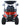 TrailMaster TBM X6 6-seater electric golf cart with red exterior, sturdy build, large tires, and carbon fiber steering wheel.