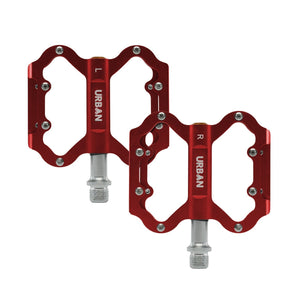 Lightweight Flat Platform MTB Pedals - Red