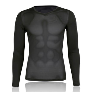 Men's Mesh Base Layer - Black Long Sleeve Cycling Undershirt