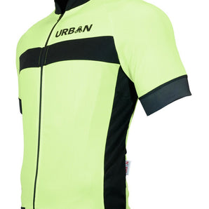 Men's Safety Yellow Short Sleeve Jerseys / Bib Shorts