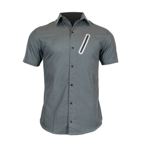 The Pedaler's Pub Shirt - Short Sleeve Casual Urban Commuter Cycling Jersey with Snaps, Zipper Pockets, and Dry Fast Wicking