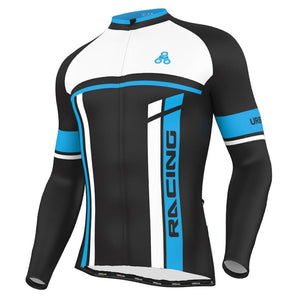 Urban Cycling Blue Super Roubaix Thermal Long Sleeve Jerseys / Bib Tights