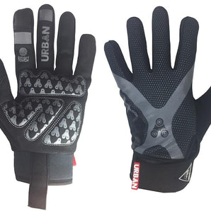 Urban Cycling Full Finger Gloves - Touch Screen Finger Bike Gloves, Windproof, Gel Padded for MTB or Road Cycling