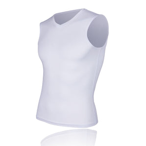 Men's Mesh Base Layer - White Sleeveless Cycling Undershirt