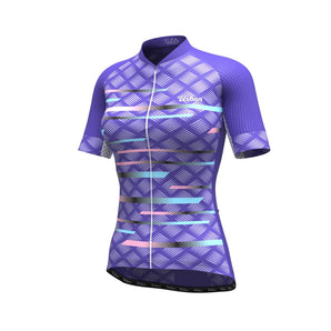 Women's Pro Series Purple Cycling Short Sleeve Jerseys / Bib Shorts