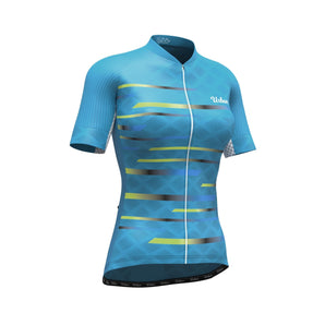 Women's Pro Series Teal Cycling Short Sleeve Jerseys / Bib Shorts